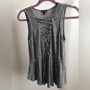 Express lace up top in gray size small